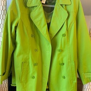 Liz Claiborne Vibrant Green Trench Coat
